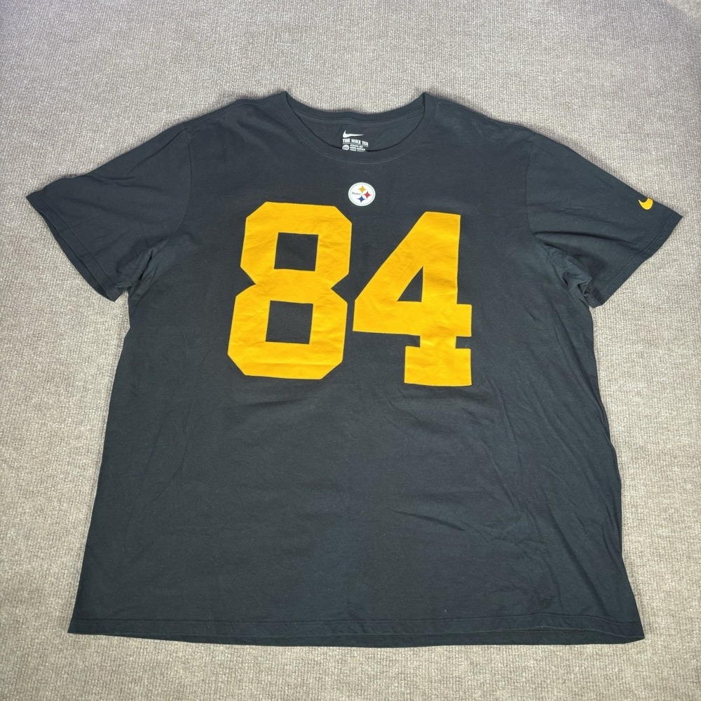 Nike Antonio Brown Pittsburgh Steelers Jersey T Shirt Mens 2XL Black NFL